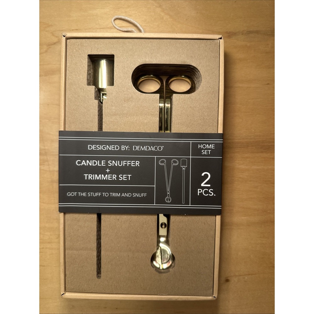 Demdaco Candle Care Set Wick Trimmer And Snuffer Gold